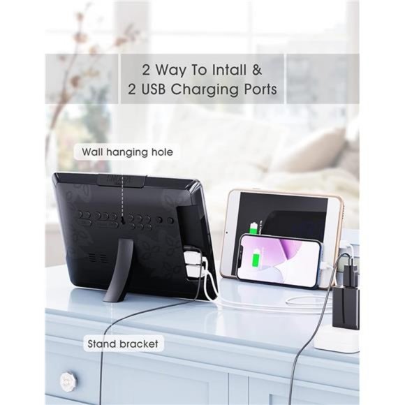 Digital Wall Clock, 11.5" Extra Large Display Calendar Alarm Day Clock with Date - Picture 4 of 6